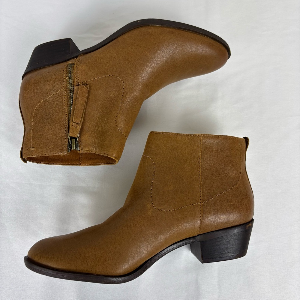 Lucky Brand Leather Booties Versatile Dressy Comfort Ankle Boots Brown Size 5.5 - Picture 8 of 14